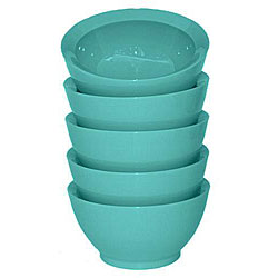 CaliBowl Del Mar Ceramic Retro Aqua Blue Bowls (Set of 5)
