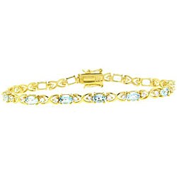 Sterling Silver Blue Topaz X-link Bracelet