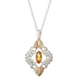 Silver and 12k Black Hills Gold Citrine Necklace