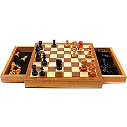 Elegant Inlaid Wood Chess Set 