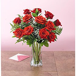 Bouquet of Long Stemmed Red Roses (One Dozen)