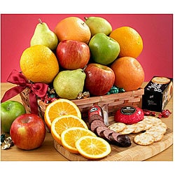 Classic Fruit and Food Gift Basket.