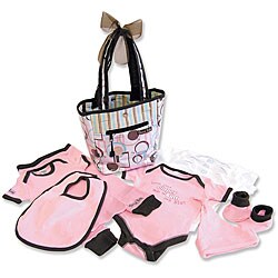 Trend Lab Cocoa Dots Mini-Tulip Tote Gift Set