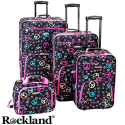 Rockland Designer Peace Sign 4-piece Luggage Set