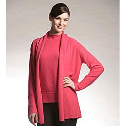 Lusso Women's Lace-stitch Detailed Cashmere Cardigan