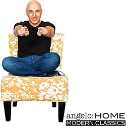 angelo:HOME Davis Armless Chair Yellow and White Floral