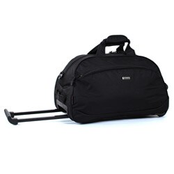 J World 'Christy' Black 20-inch Carry On Rolling Duffel