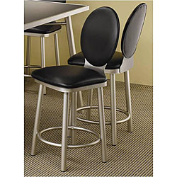 Satin Metal Black Counter Stools (Set of 2)