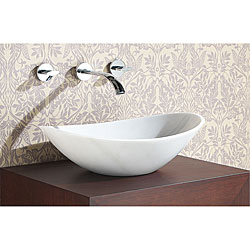 Oval White Marble Stone Vessel Sink