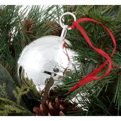 Annual Sleigh Bell Silver Ornaments (Pack of 6)
