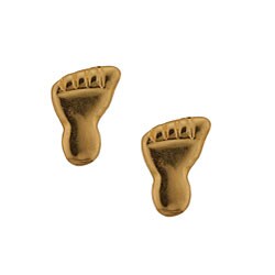 14k Yellow Gold Foot Stud Earrings