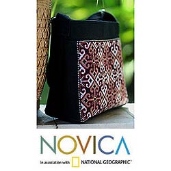 Cotton 'Hypnotic Poppy' Shoulder Bag (Thailand)