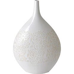 Mica 17.5-inch White Teardrop Vase