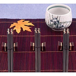 12-piece Inlaid Wood Chopsticks Set