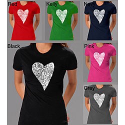 Los Angeles Pop Art Women's 'Heart Love' T-shirt