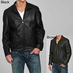 IZOD Men's Big & Tall New Zealand Lambskin Stand Collar Jacket