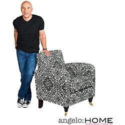angelo:HOME Modern Damask Black and White Grant Arm Chair