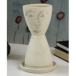 Jill Rosenwald Terra Cotta Face Planter (Honduras)