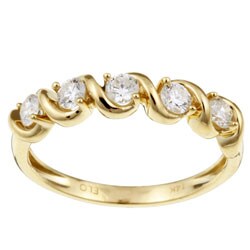 14k Yellow Gold 1/2ct TDW Diamond 5-stone Wedding Band (G-H, I2)