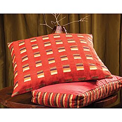 Rust Color Poly-filled Square Caravan Pillow (India)