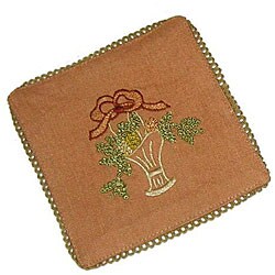 Set of 4 Blush Flower Basket Coasters (India)