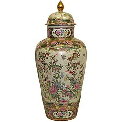 Rose Medallion Temple Jar