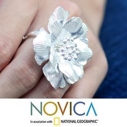 Sterling Silver 'Rose Exotic' Cocktail Ring (Thailand)