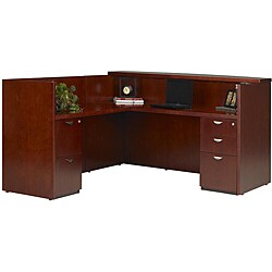 Mayline Mira Wood Veneer Reception Station with Return
