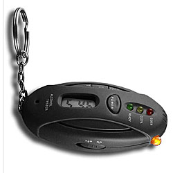 Mini Keychain, Flashlight, Stopwatch and Breathalyzer