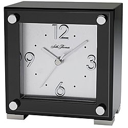 Seth Thomas Newton Black Wood Desk Clock