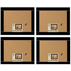 Board Dudes 12x12-inch Black Wood Framed Cork Boards (Case of 4)