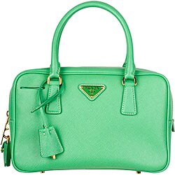 Prada Saffiano Lux Aquamarine Tote Bag