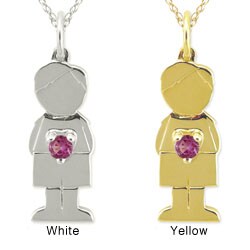 10k Gold 'Little Boy' Rhodolite Designer Necklace