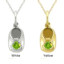 10k Gold August Birthstone Peridot 'Baby Booty' Designer Necklace 