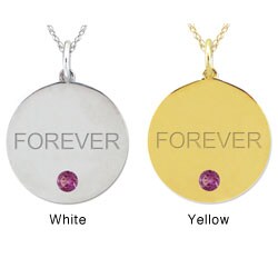 10k Gold June Birthstone Rhodolite 'FOREVER' Designer Necklace