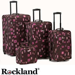 Rockland Deluxe Chocolate 4-piece Expandable Luggage Set
