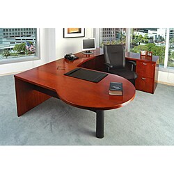 Mayline Mira Wood Veneer 4-piece LH P-top U Workstation Suite #22