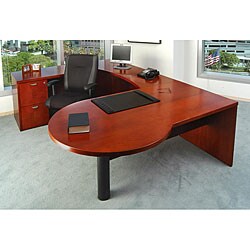 Mayline Mira Wood Veneer 4-piece Workstation
