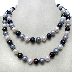 Cultured FW Grey Multi Pearl 64-inch Endless Necklace (8-9 mm)