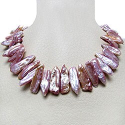 Freshwater Biwa Pink Pearl 18-inch Necklace (12-14 mm)