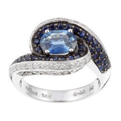 Encore by Le Vian 14k Gold Sapphire and 1/6ct TDW Diamond Ring (Size 7)
