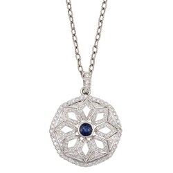 Encore by Le Vian 14k Gold Sapphire 7/8ct TDW Diamond Necklace (H, SI)