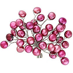 Red Freshwater Pearl Brooch (7-7.5 mm)