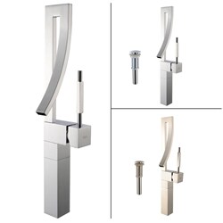 Kraus Millennium Bathroom Vessel Sink Faucet with Pop-up Drain