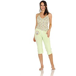 Popsi Lingerie Women's Skull Cami and Capri Set