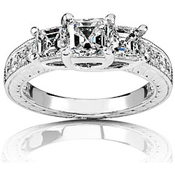 14k Gold 1 1/2ct TDW Asscher-cut Diamond Ring (H-I, SI-I2)