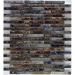 SomerTile 10.75x12.75-in Samoan Brick .5x3.5-in Noce Slate Porcelain Mosaic (Pack of 10)
