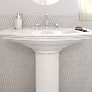 SomerTile 12.25x12-in Penny 3/4-in White Porcelain Mosaic Tile (Pack of 10)