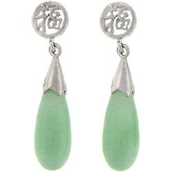 Sterling Silver Jade 'Wishes' Drop Earrings