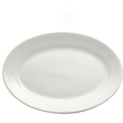 Oneida 12.625-in White Rolled Edge Ceramic Platters (Pack of 12)